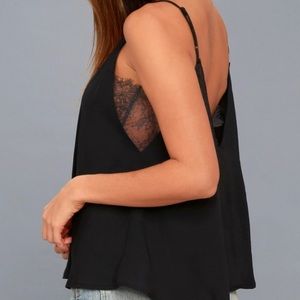Free People Depo V Cami Bandeau Black Lace
